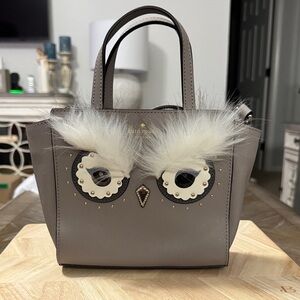 NWT Kate Spade Novelty Gray Mini Bag with Owl Design